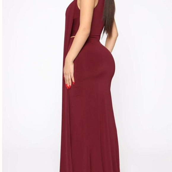 Glamorous Affair High Slit Maxi Dress - Burgundy - Picture 4 of 4